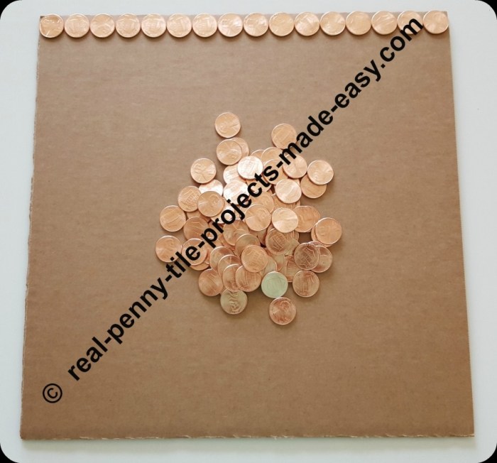 Pennies foot many square sf fit penny cardboard edge its make