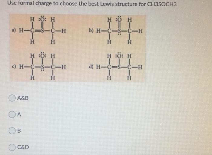 Lewis structure for ch3s o ch3