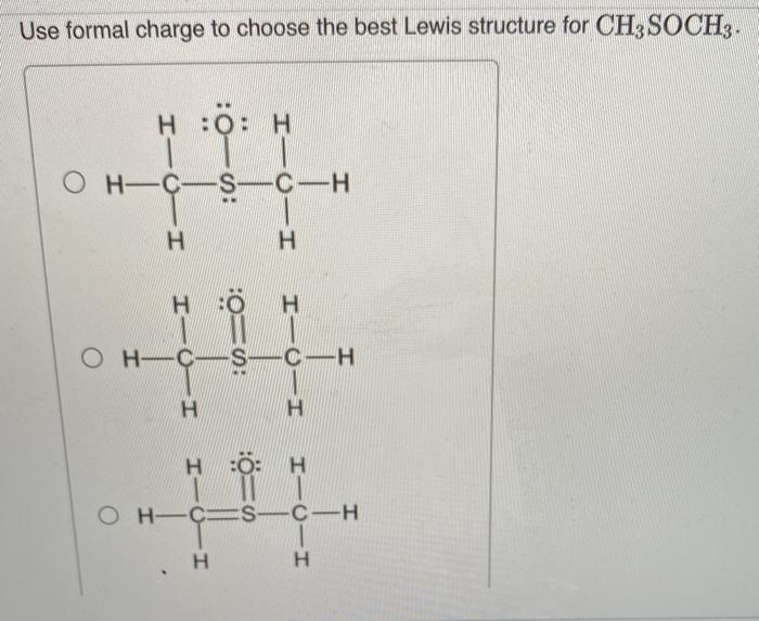 Lewis structure for ch3s o ch3