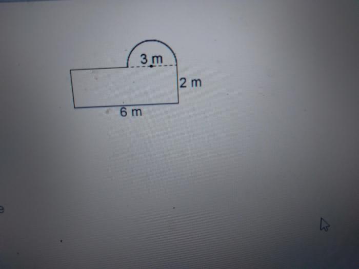 The figure shown is a rectangle with a semicircle