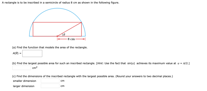 Rectangle semicircle